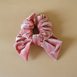 Big Ribbon Sakura Pink Velour Scrunchie