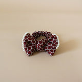 Riboon Mini Scrunchie Wine Red Pearl