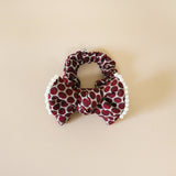 Riboon Mini Scrunchie Wine Red Pearl