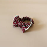 Riboon Mini Scrunchie Wine Red Pearl