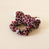 Riboon Mini Scrunchie Wine Red Pearl
