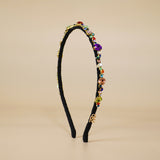 Narrow Headband Black Rainbow