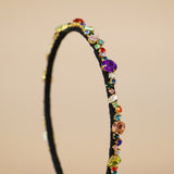 Narrow Headband Black Rainbow