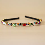 Narrow Headband Black Rainbow