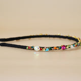 Narrow Headband Black Rainbow