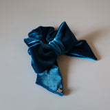 Big Ribbon Blue Velour Scrunchie