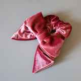 Big Ribbon Pink Velour Scrunchie