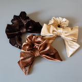 Big Ribbon Brown Velour Scrunchie