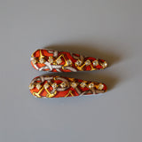 Hair Pin Orange Gold