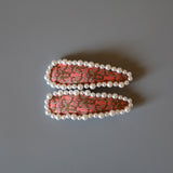 Hair Pin Blue Pink Pearl