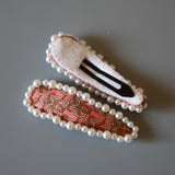 Hair Pin Blue Pink Pearl