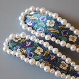 Hair Pin Blue Flower Pearl