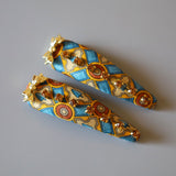 Hair Pin Blue Yellow