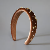 OG Headband Velour Brown Gold