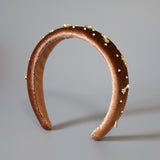 OG Headband Velour Brown Gold