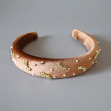 OG Headband Velour Brown Gold