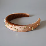 OG Headband Velour Brown Gold