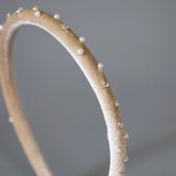 Tight Headband Velour Beige Studs