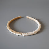 Tight Headband Velour Beige Studs