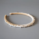 Tight Headband Velour Beige Studs