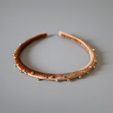 Tight Headband Velour Brown Gold Studs