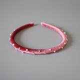 Tight Headband Velour Pink Pearl