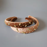 OG Headband Velour Brown Gold