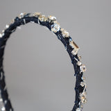 Narrow Denim Headband Indigo Silver