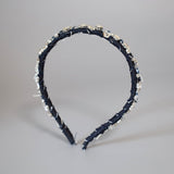 Narrow Denim Headband Indigo Silver