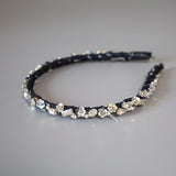 Narrow Denim Headband Indigo Silver