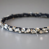 Narrow Denim Headband Indigo Silver