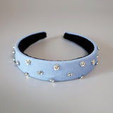 Thin Headband Light Blue Flower