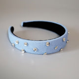 Thin Headband Light Blue Flower