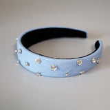 Thin Headband Light Blue Flower