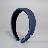 Thin Headband Blue Denim No Studs