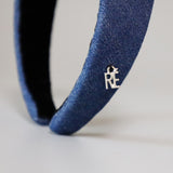 Thin Headband Blue Denim No Studs