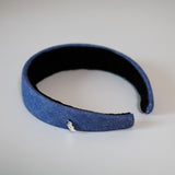 Thin Headband Blue Denim No Studs