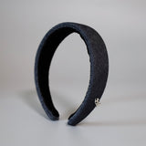 Thin Headband Indigo Denim No Studs