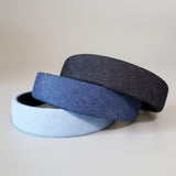 Thin Headband Blue Denim No Studs