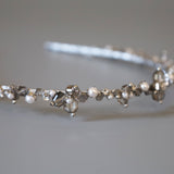 Metal Silver Bijou Flower Headband
