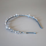 Sky Blue Bijou Flower Headband