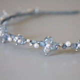 Sky Blue Bijou Flower Headband