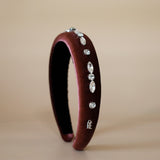 OG Headband Velour Pink Silver Studs