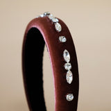OG Headband Velour Pink Silver Studs