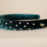 Slender Headband Velour Green