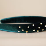 Slender Headband Velour Green
