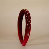 Slender Headband Velour Red