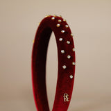 Slender Headband Velour Red