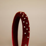 Slender Headband Velour Red