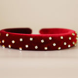 Slender Headband Velour Red